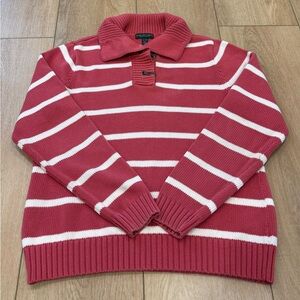 Lauren Jeans Co Ralph Lauren Striped Toggle Collar Sweater XL Cotton